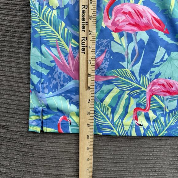 Sporty Buff Golf Shirt Men Medium Flamingo Party Performance Quick Dry Golfing. - Picture 5 of 8